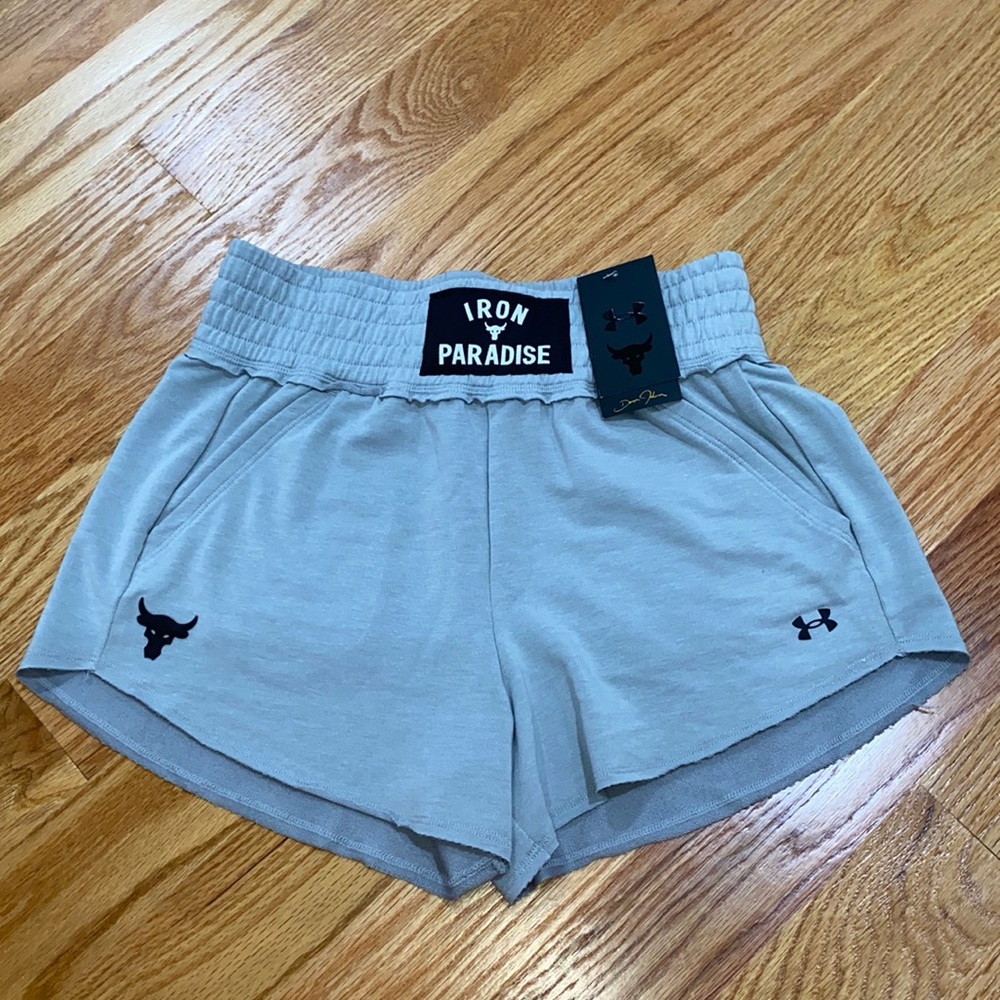 Under Armour Women's Project Rock Terry Flag Shorts